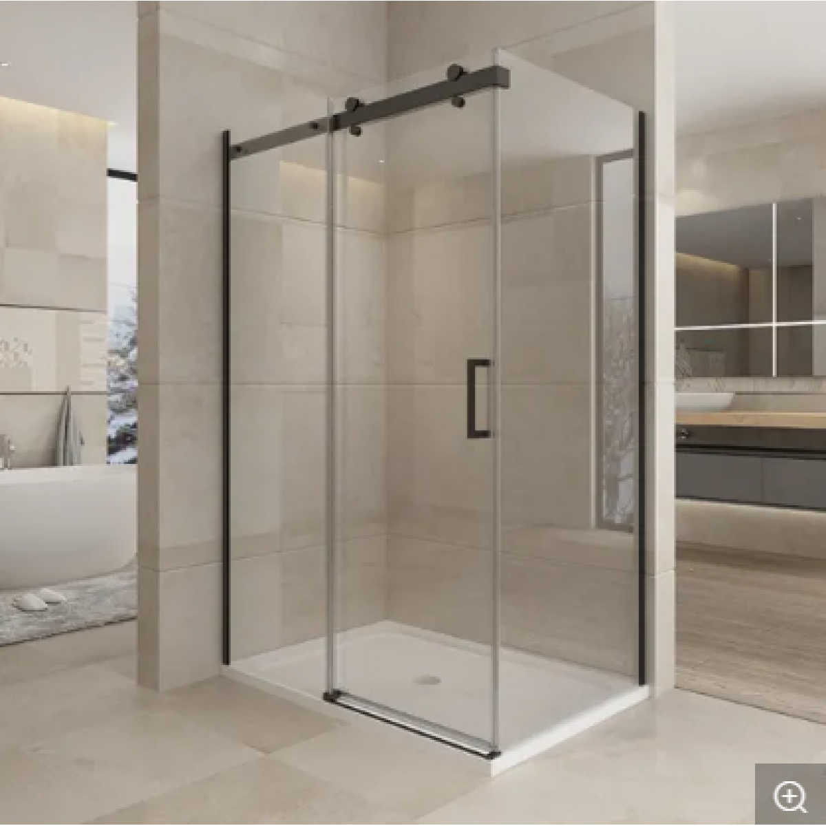 Shower Glass Kora Series 2 Sides Frameless Glass (1200x1000x1900mm